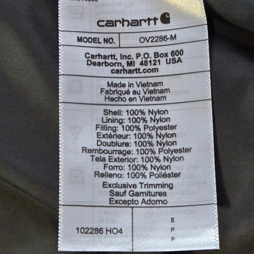Carhartt Rain Defender Insulated Vest Mens Small Blue Relaxed Fit OV2286-M - Picture 6 of 9
